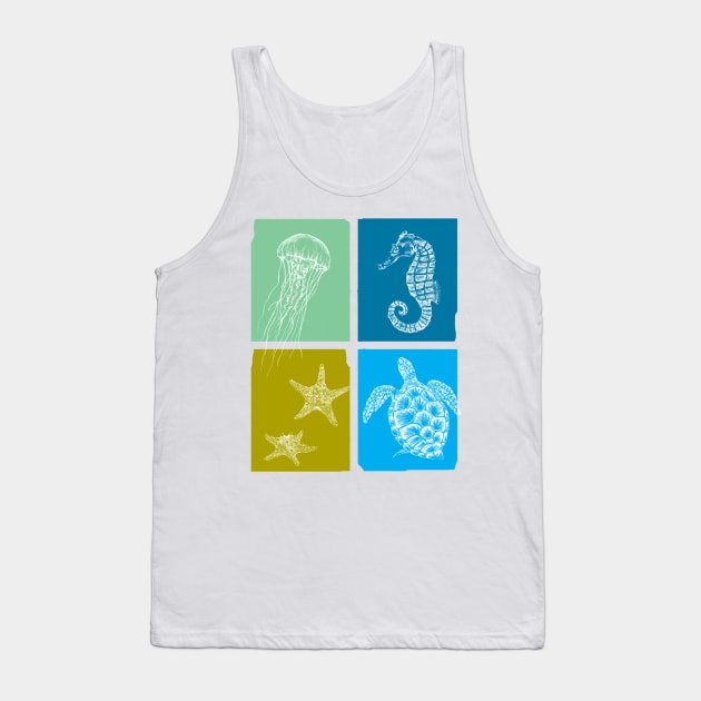 Sea life print Tank Top by rachelsfinelines